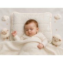 Viscolog %100 Woolmark Doğal Yün Bebek Uyku Yastığı Tela Çantalı 35x45 CM