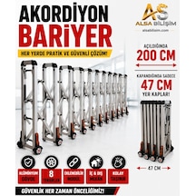Avax Akordiyon Bariyer 2 Metre Açılabilir, Katlanabilir Alüminyum Güvenlik Bariyeri