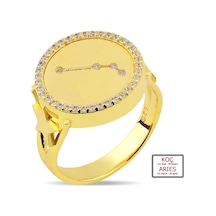 Kuyumcudukkanı Zirkontaşlı"koç Burcu"yüzük-10433-g-arıes 18 Gold