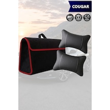 Cougar Uyumlu Siyah Renk Bagaj Çantası Koltuk Yastığı Lüks Model