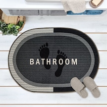 Soft Bathroom Oval Sihirli Banyo Paspası - Antrasit - 50x70 Cm Çok Renkli