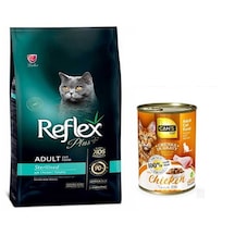 Reflex Plus Kısırlaştırılmış Tavuklu Yetişkin Kedi Maması 1500 G + Konserve Mama