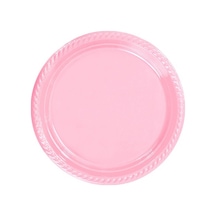 Plastik Tabak Pembe 22 Cm 25 Adet