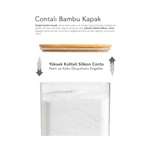 1 Adet Aura Deterjan Saklama Kutusu - Hava Almaz Bambu Kapak Toz Tablet Deterjan Saklama Kabı 3,1 Lt Şeffaf