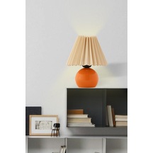 Modern Tasarım Umbrella Abajur Krem Şapka Parlak Turuncu Gövde Turuncu