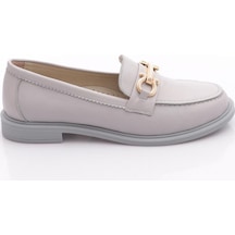 Dgn 6007 Kadin Loafer Ayakkabi Gümüş Gri