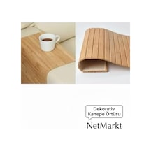Lüks Bambu Banyo Paspası & Mutfak Matı Kaydırmaz Tabanlı, Suya Dayanıklı Çamaşır Makinesi Üstü Dekoratif Örtü Olarak Kullanılabilir Doğal Ahşap Görünümlü Açık Gri