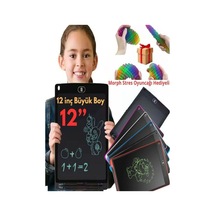 Çizim Tableti 12inç Eğitici Çocuk Tableti Grafik Tablet Dijital Kalemli Ekran Yazı Tahtası Kırmızı