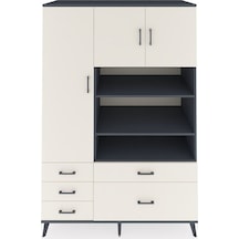 Kronos Dolap 9 Raflı 5 Çekmeceli 3 Kapaklı 132x59x195 Antrasit-aytaşı/aytaşı Aytası/aytası