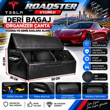 Tesla Roadster Uyumlu Oto Bagaj Organizeri Deri Bagaj Kutu Çanta 1