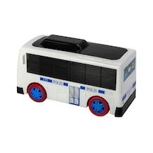 Uj Toys Eğitici Öğretici Sesli Ve Işıklı Çarp Dön Sevimli Polis Otobüsü-beyaz
