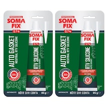 Somafix 2 Adet 85 Ml Tüp Nötr Antrasit Gri Tüp Rtv Silikon Sıvı Conta 350 ºc