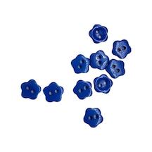 10 Adet 10 mm Çiçek Düğme Lacivert