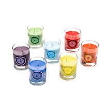 7 CHAKRA MEDİTASYON SHOT BARDAK İÇİ RENKLİ MUM SETİ
