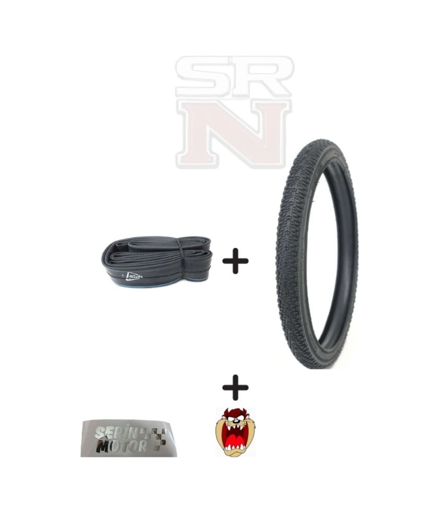 Bisiklet 20 İnch İç Dış Lastik Seti Dış 20x1,95 - İç 20x1.75-2.125 Hedye Tzmanya Sticker
