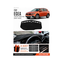 Fiat Egea Cross 2021-2026 Tabletsiz Uyumlu Torpido Örtüsü, Torpido Kılıfı - Siyah - Fı011