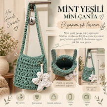 Mint Yeşili Mini El Örgüsü Çanta