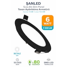 6w Tasarruflu Led Yuvarlak Siyah Kasa Beyaz Işık Sıva Altı Panel Aydınlatma Armatürü 1 Adettir