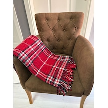 Oxford Scotch Diz Üstü Battaniye Kırmızı Kırmızı