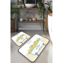 DUCKS DJT 2 LI SET Banyo Halısı Banyo Paspası Çok Renkli