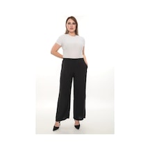 Kadın Beli Lastikli Rahat Kesim Pantolon Günlük Şık Ve Konforlu Siyah