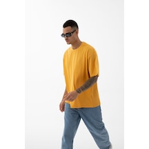 Erkek Oversize Fit Bisiklet Yaka Pamuk Kısa Kollu Tişört