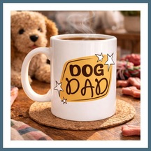 Bezos Dog Dad Kupa Model 184 Köpek Babası Temalı Porselen Kahve Kupası Köpek Severlere Özel Hediyelik Kupa Agc Diğer