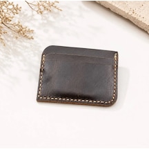 Oakco Leather Hakiki Deri Handmade Kahverengi-yeşil Kartlık Kahverengi Koyu Kahve