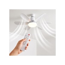 Uzaktan Kumandalı 40w Tavan Tipi Fan, 3 Kademeli Hız Ve Led Aydınlatma 01G Taba