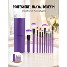 12 Parça Makyaj Fırçası Yumuşak Kıllı Profesyonel Fırça Seti Yüksek Kaliteli Pürüzsüz 43147301