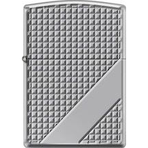 Zippo Armor Hatch Dizayn Çakmak - High Polish Chrome Gri