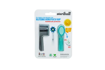 Steriball Elektrikli & Pilli Diş Fırçaları İçin Limon Aromalı Koruma Kabı 2'li - Turkuaz Siyah