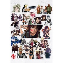 Black Lagoon Anime Telefon Laptop Bullet Journal Yapışkanlı Folyo Sticker Paketi 27 Adet Çok Renkli