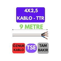 Öznur 4x2,5 Ttr Kablo Metre Seçenekli Beyaz - 9 Metre