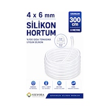 %100 Silikon Hortum 4x6 Mm-iç Çap 4 Mm-dış Çap 6 Mm-3 Metre-gıda Temasına Uygun, Şeffaf, Esnek-akvaryum Hortumu - 908269325