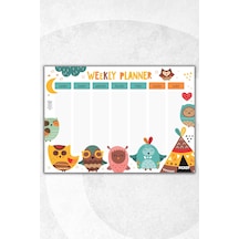 Çocuk Haftalık Planlayıcı - A4 - 30 Yaprak - Öğrenci Planlayıcı - Okul Planlayıcı - Ders Programı - 0539 Çok Renkli