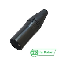 Losen La1032-2 Xlr 3-pin Erkek Siyah Konnektör 10 Lu Paket