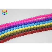 Lav Taşı Toprak Renkli YARIM Dizi 8mm (18cm uzunluğundadır)