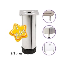 4 Adet Metal Ayarlanabilir 10 Cm Krom Destek Ayağı Mobilya Kanepe Baza Koltuk Dolap Sehpa Tv Ünitesi Ayağı