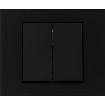 15 Adet Ovivo Grano Siyah Komitatör İkili Anahtar Çerçeve Dahil 15'li