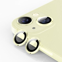 Ally iPhone 15/15 Plus Uyumlu Tempered Kamera Lens Koruma Camı Altın