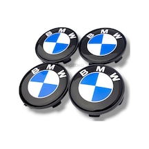 70 Mm Bmw Logolu Siyah Jant Göbeği Kapağı 5 Ayaklı Geçmeli Jant Kapağı Seti 4 Adet