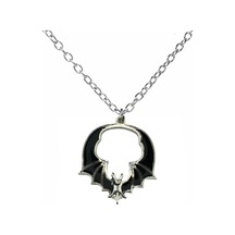 Gothic Sharp Bat Figürlü Siyah Zincirli Unisex Kolye Karanlık Gücün Ve Özgürlüğün Sembolü Çok renkli
