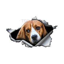 Beagle Yırtık Metal Araba Sticker Su Geçirmez Çıkartma