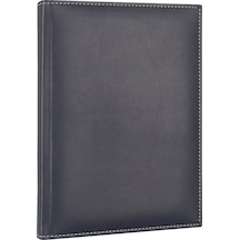 2K 2027 Yeni Yıl Deri Kapak Ajanda Defter Tarihli Çizgili 17x24 CM - Lacivert