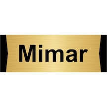 Mimar 10x20cm Altın Renk Metal Yönlendirme Levhası