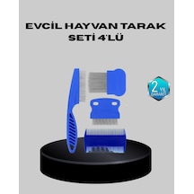 Evcil Hayvan Tüy Bakım Seti 4 Lü Paslanmaz Çelik Ve Eco Plastik, Kolay Temizlenebilir Ve Dayanıklı