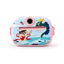 Cmr98 Çocuk Dijital Mini Kamera 1080p Hd 2.4 İnç Ekran Fotorğraf Video Oyun Müzik Usb Şarj Termal Resim Kağıt Baskılı Yazıcı Kamera Video Makinesi Print Kamera Açık Mavi