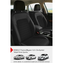 Mocha Taytüyü Oto Koltuk Kılıfı Renault Fluence-megan 1-2-3-clio-symbol-taliant-toros Siyah