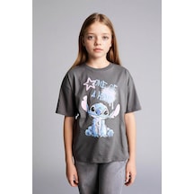 Defacto Dısney Lılo & Stıtch Tişört Kız Çocuk Antrasit Kız Çocuk T-shirt H0724a8/ar58 Antrasit
